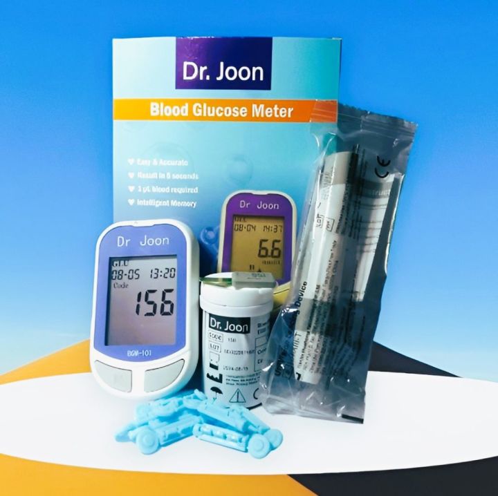 Dr. Joon Blood Glucose Meter – Accurate & Fast Sugar Level Testing Kit for Diabetes Monitoring | Easy-to-Use Digital Glucometer with LCD Display